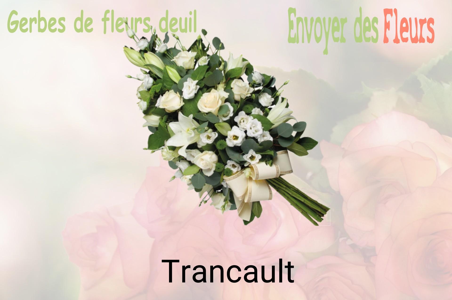 Gerbe de fleurs de deuil livrée à Trancault